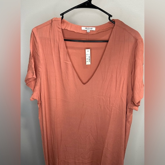 NEW Madewell Side-Button Easy Dress in Sweet Dahlia Women’s L Sheath/Shift Dress - Picture 11 of 13